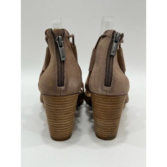 Lucky Brand Womens Joellen Wedge Sandals Open Toe Zip Up Desert Taupe Size 10M - Picture 8 of 12
